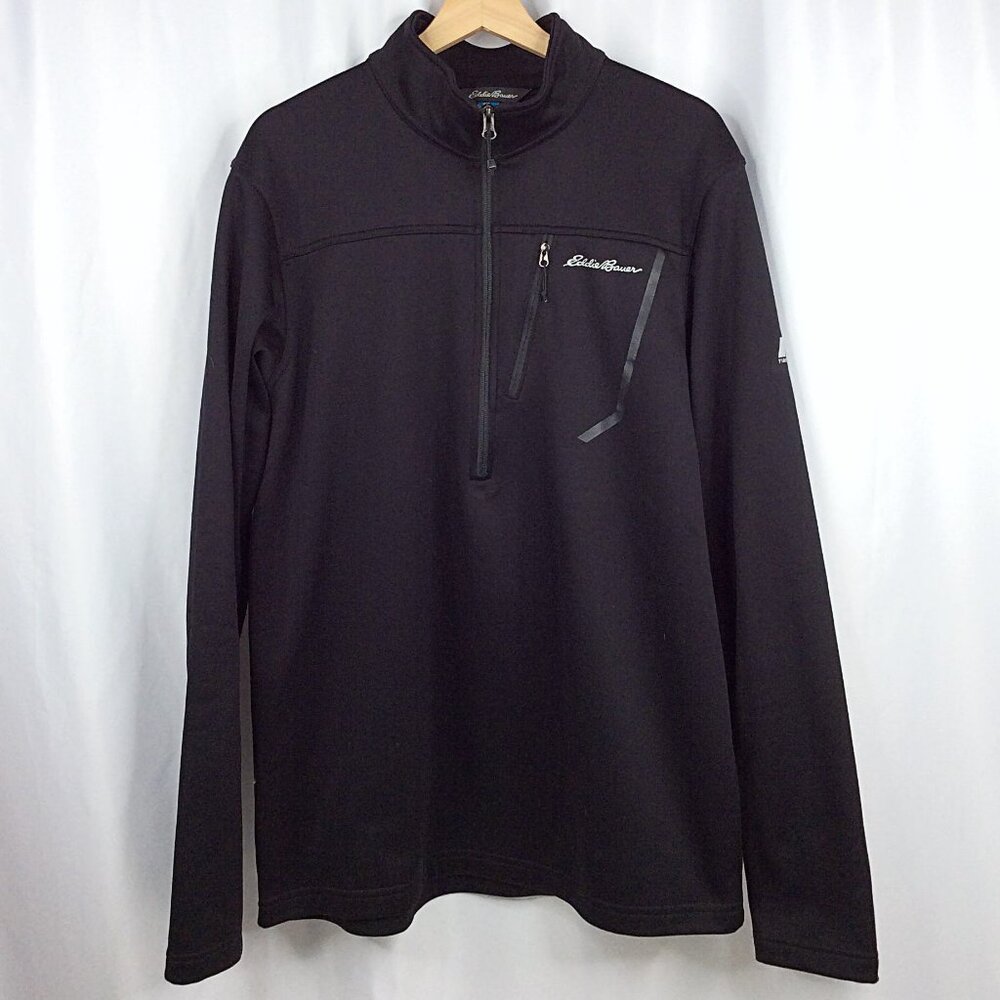 Eddie Bauer First Ascent 1/4 Zip Pullover Sweatshirt Men's TL Tall Large Black